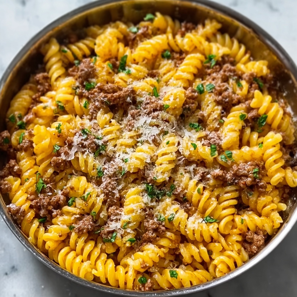 One-Pot Beef and Cheddar Ranch Pasta Recipe - Recipe Image