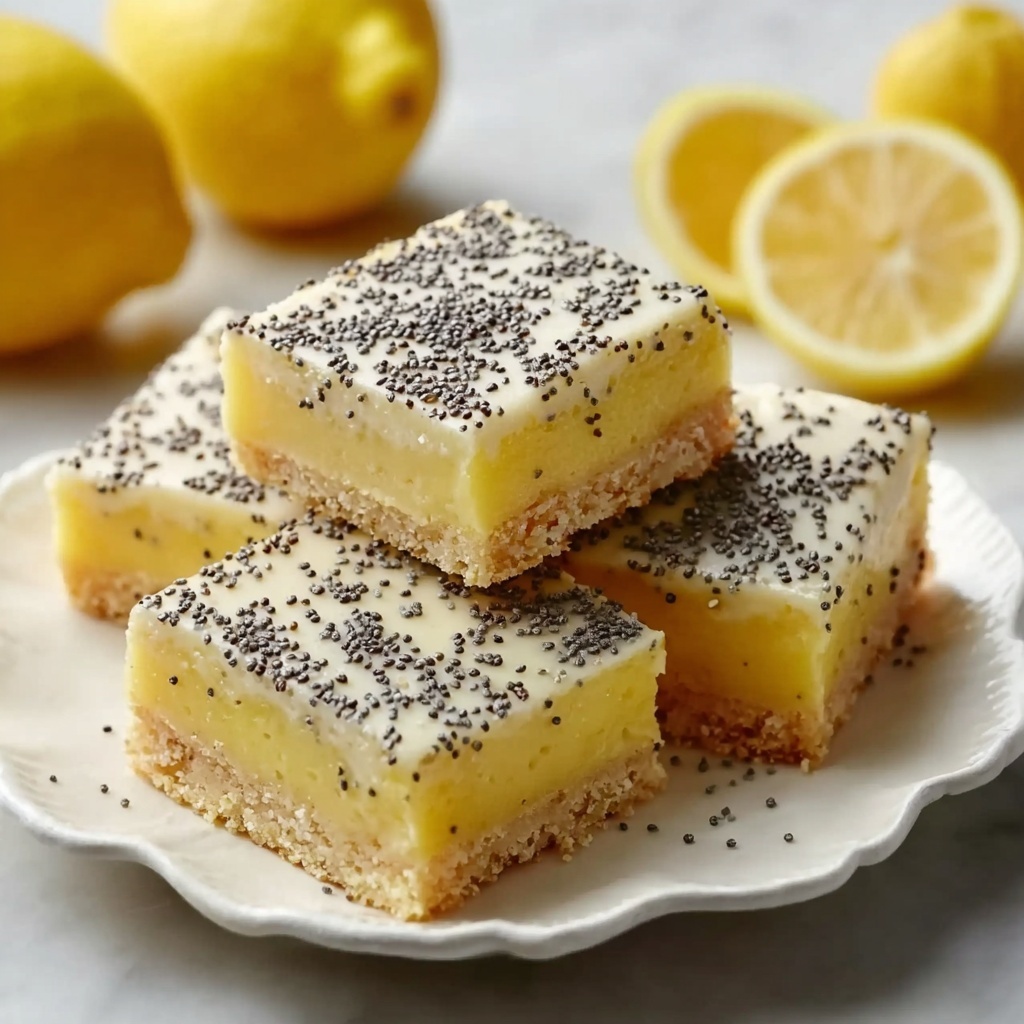 Low Sugar Lemon Poppy Seed Greek Yogurt Bars Recipe - Recipe Image