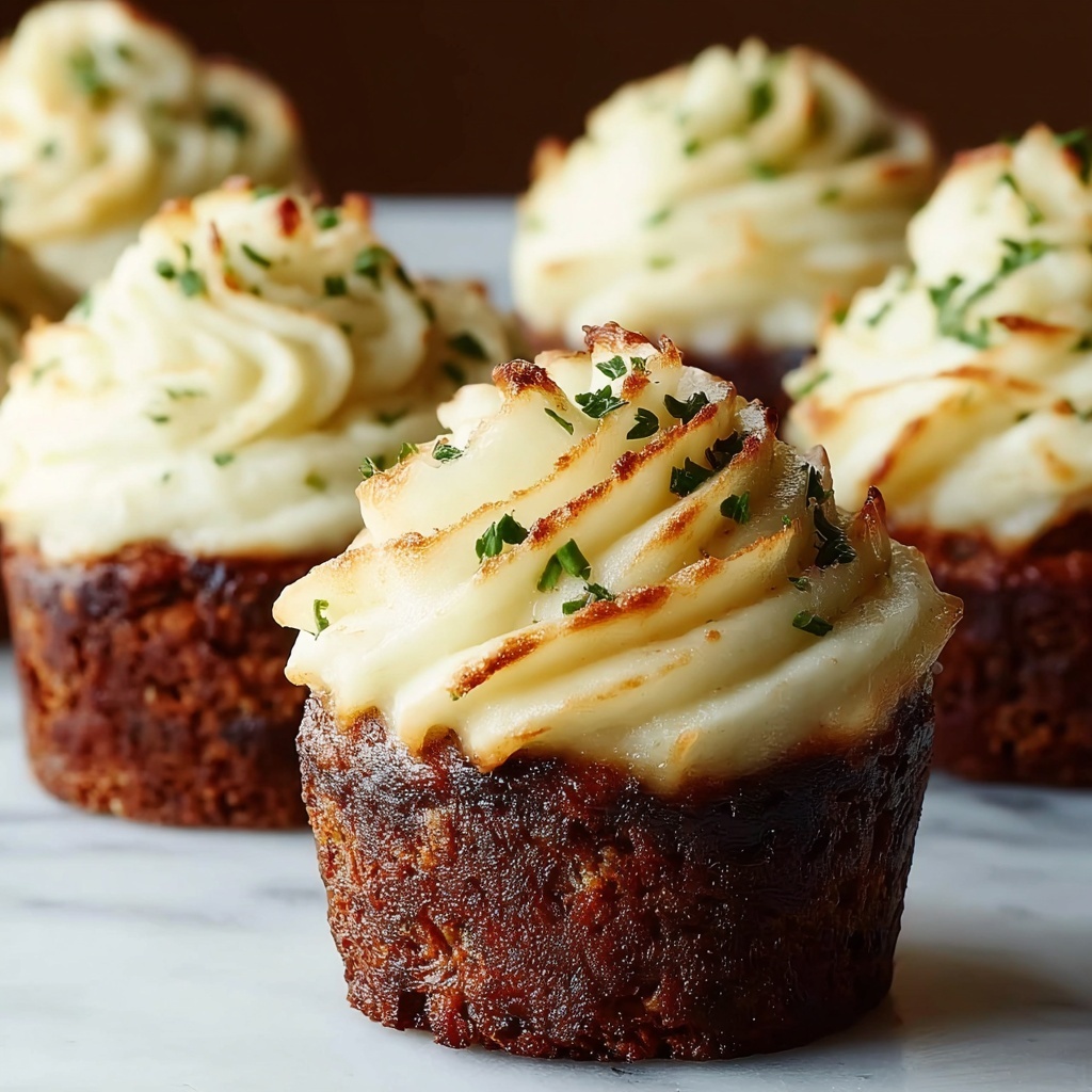 Meatloaf Cupcakes with Whipped Potato Topping Recipe - Recipe Image