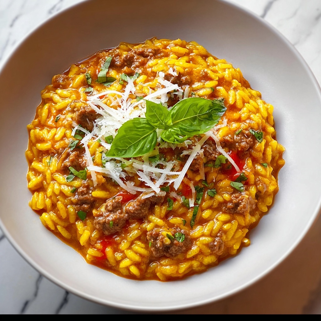 Beef Orzo with Tomato Cream Sauce Recipe - Recipe Image
