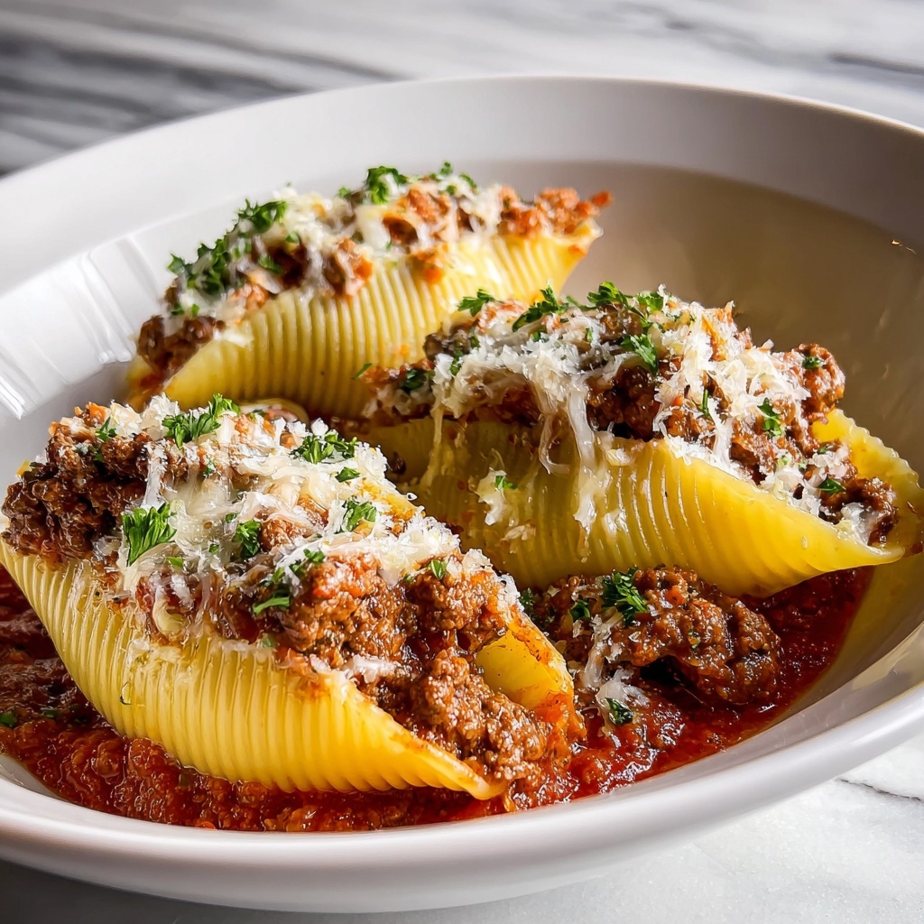 Beef-Stuffed Shells with Creamy Ricotta Filling Recipe - Recipe Image