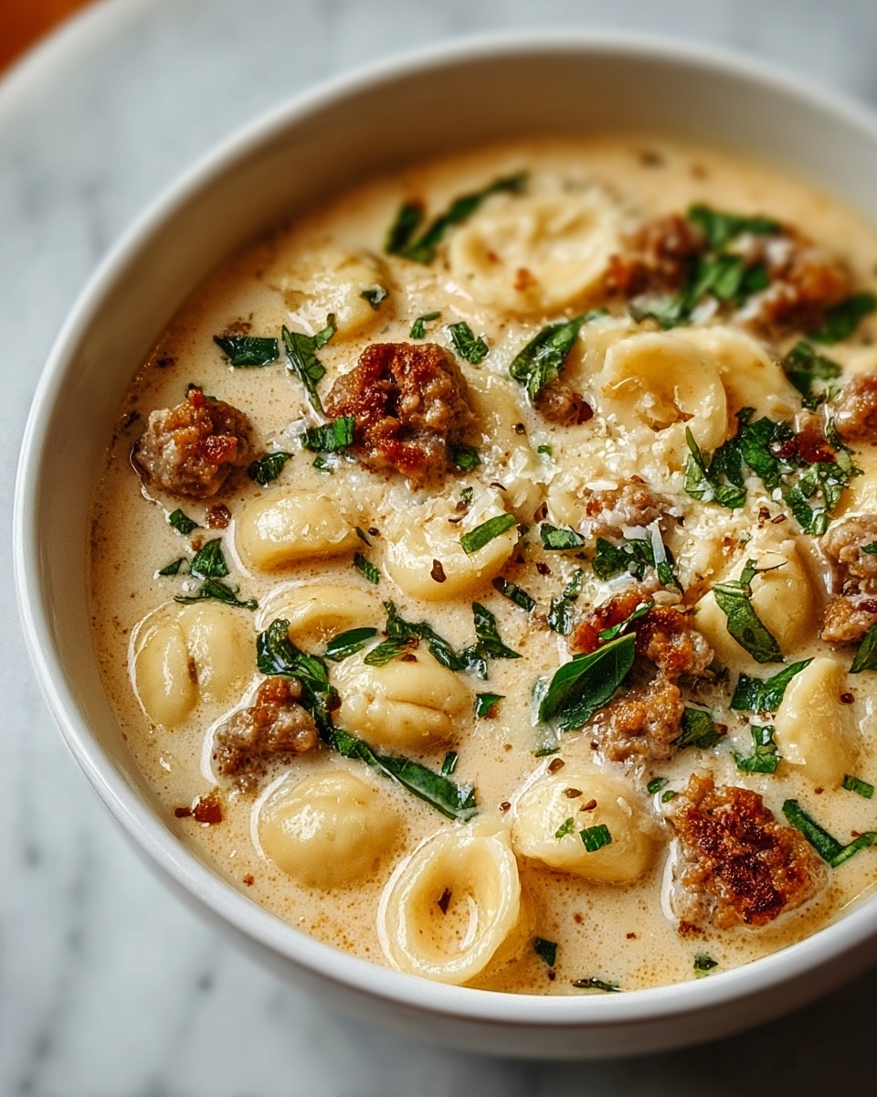 Cozy Creamy Parmesan Sausage Ditalini Soup Recipe - Recipe Image