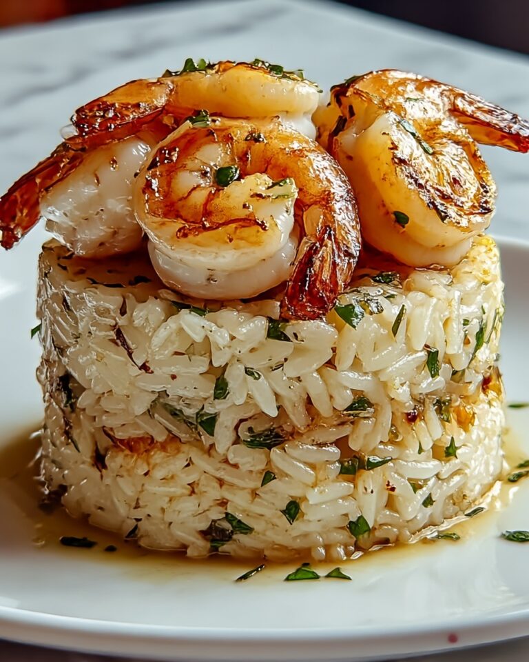Garlic Butter Shrimp and Rice Stack Recipe