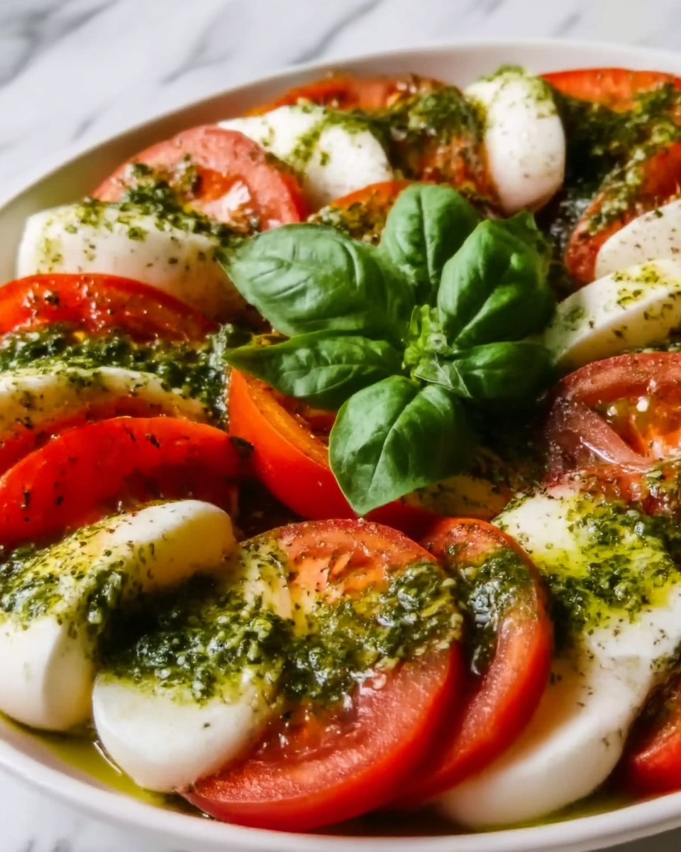 Caprese Salad with Pesto Dressing Recipe - Recipe Image