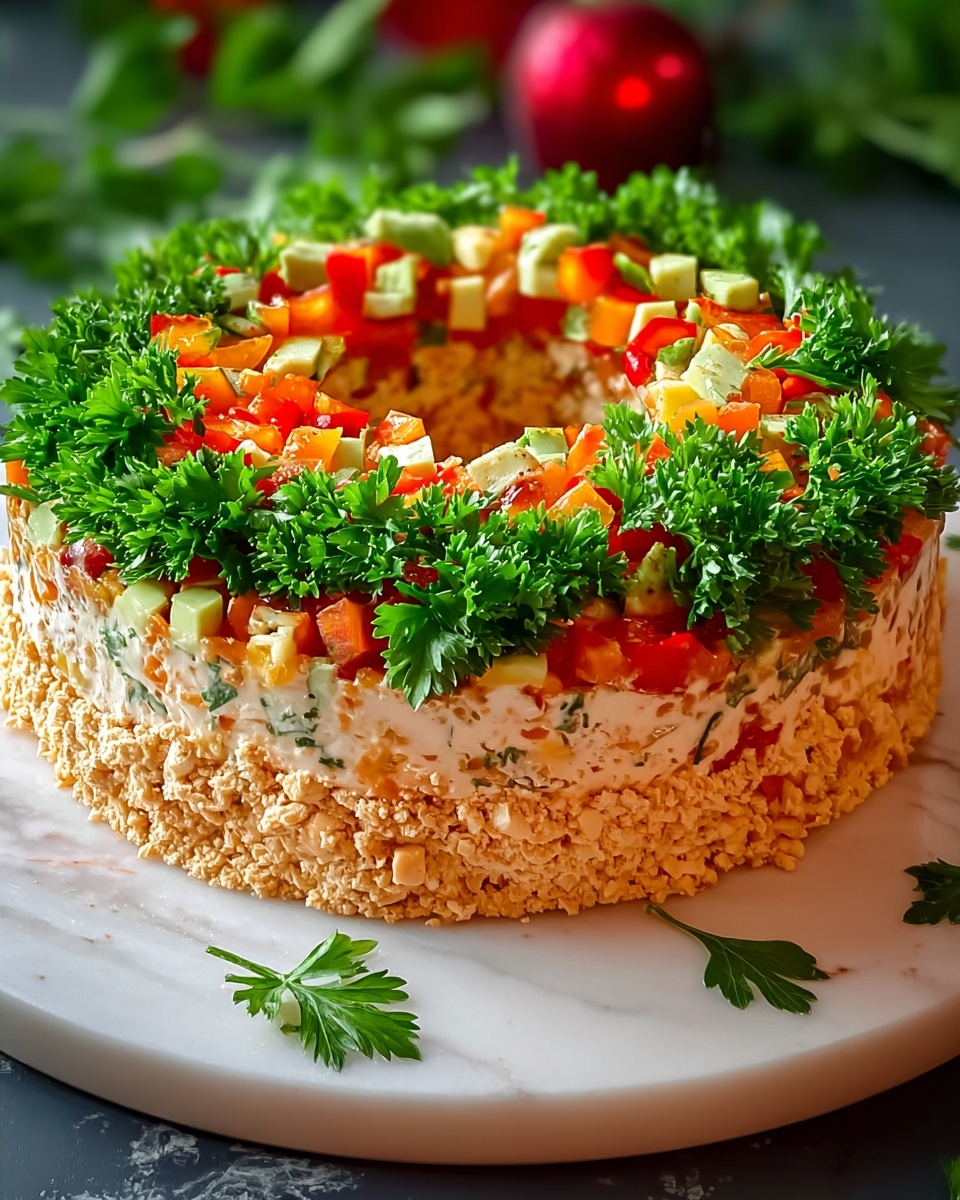Christmas Taco Cheese Ball Wreath Recipe - Recipe Image