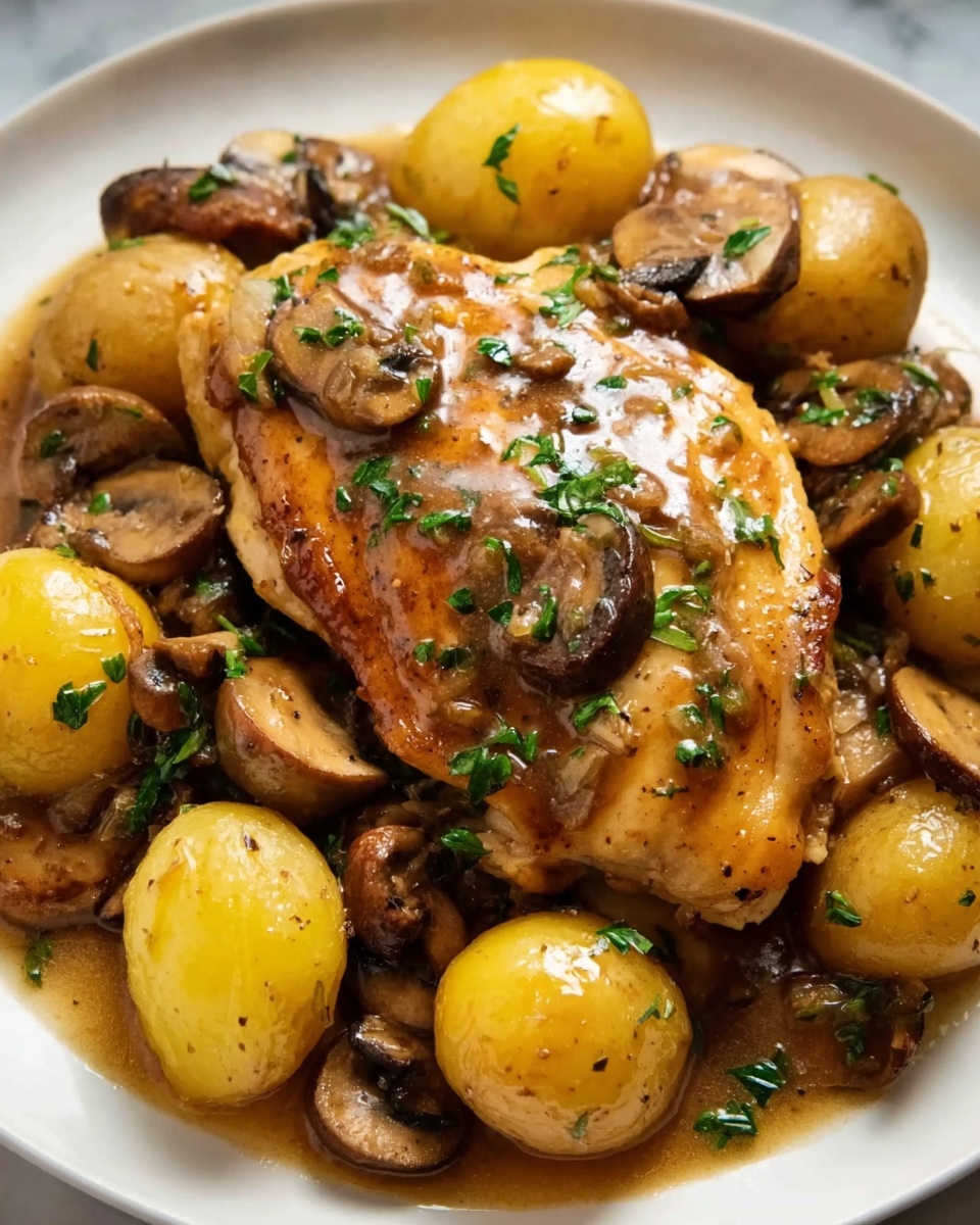 Savory Chicken with Mushrooms and Potatoes Recipe - Recipe Image