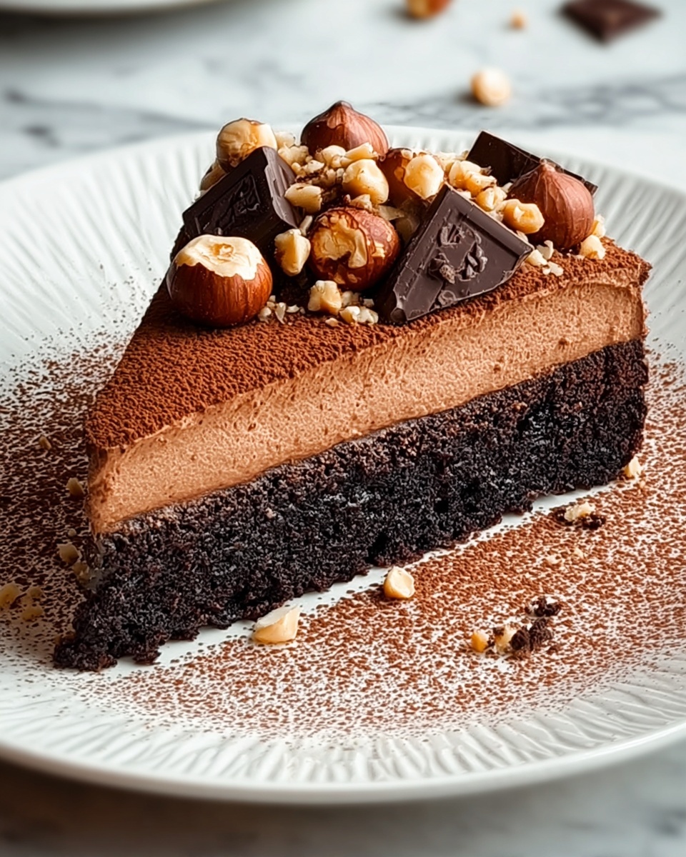 Vegan Hazelnut Flourless Chocolate Cake Recipe - Recipe Image