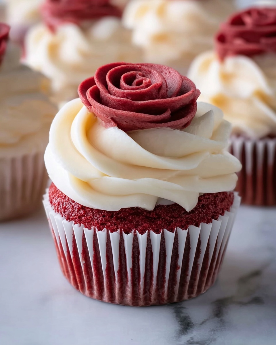 Rose Red Velvet Cupcakes Recipe - Recipe Image