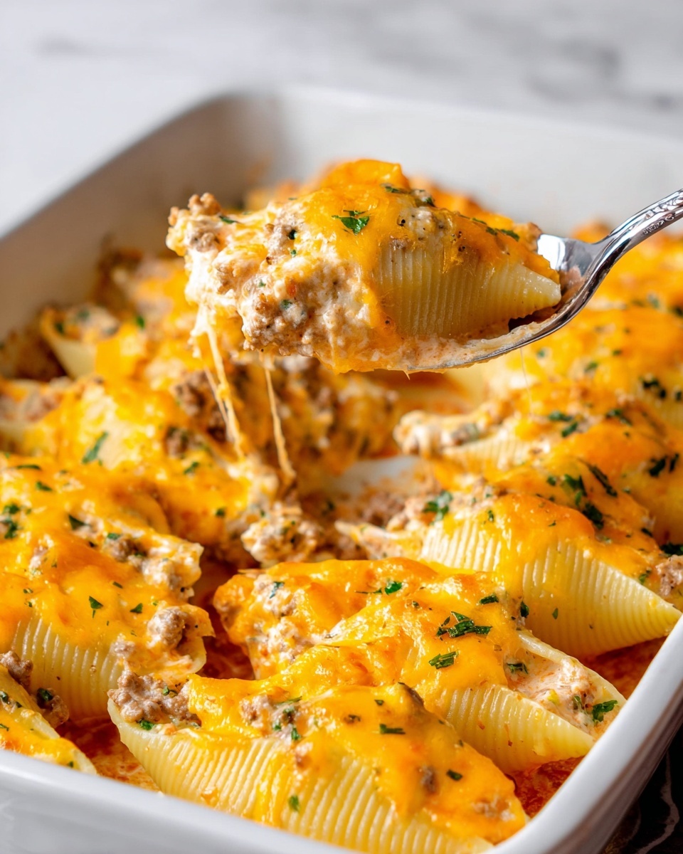 Cheesy Beef Stuffed Shells Recipe - Recipe Image