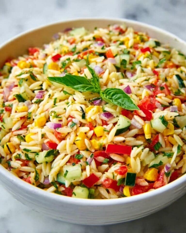 Lemony Rainbow Orzo Salad Recipe