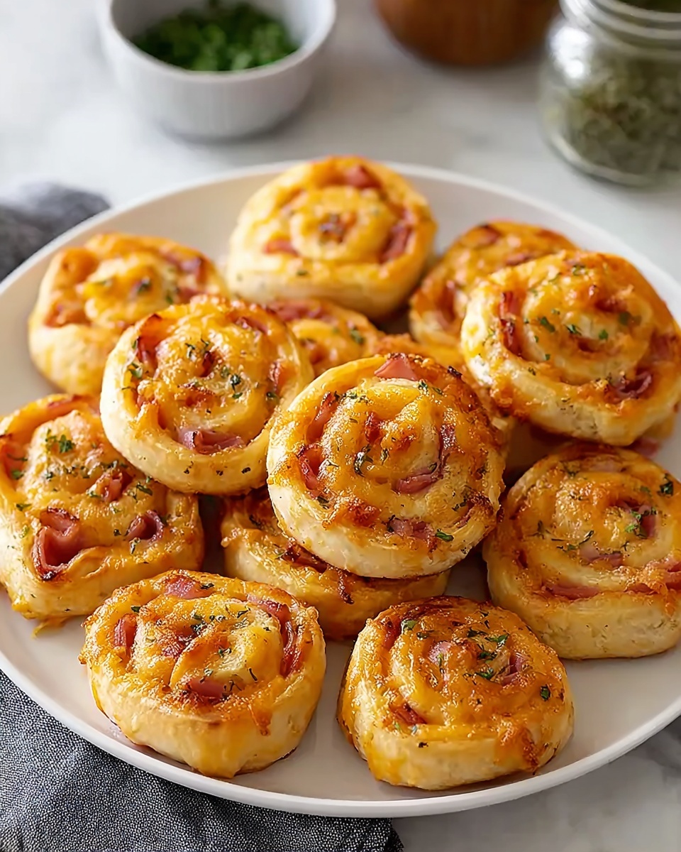 Baked Ham & Cheese Rolls with Honey Mustard Glaze Recipe - Recipe Image