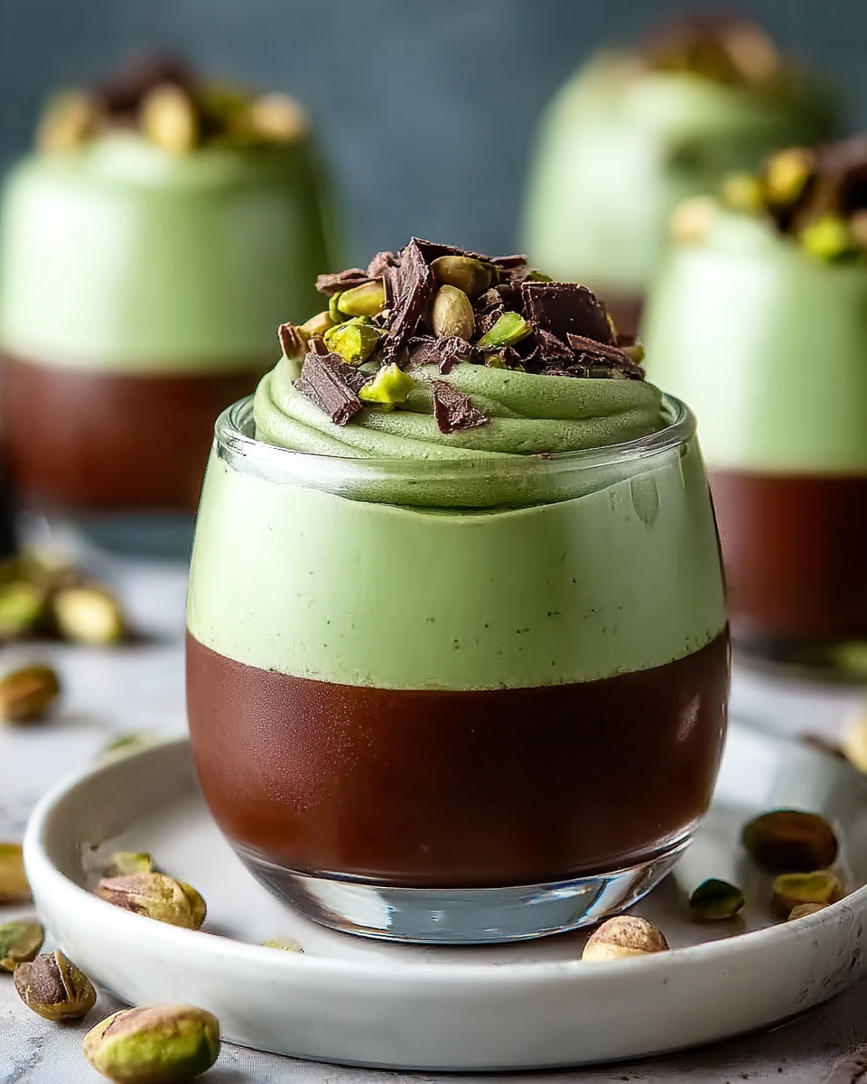 Elegant Pistachio Mousse with Chocolate Ganache Recipe - Recipe Image