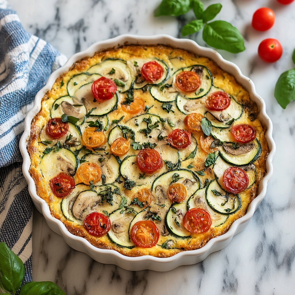 Summer Garden Crustless Zucchini Pie Recipe - Recipe Image