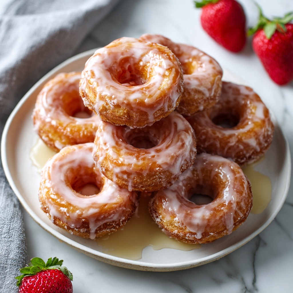 Strawberry Glazed French Crullers Recipe - Recipe Image