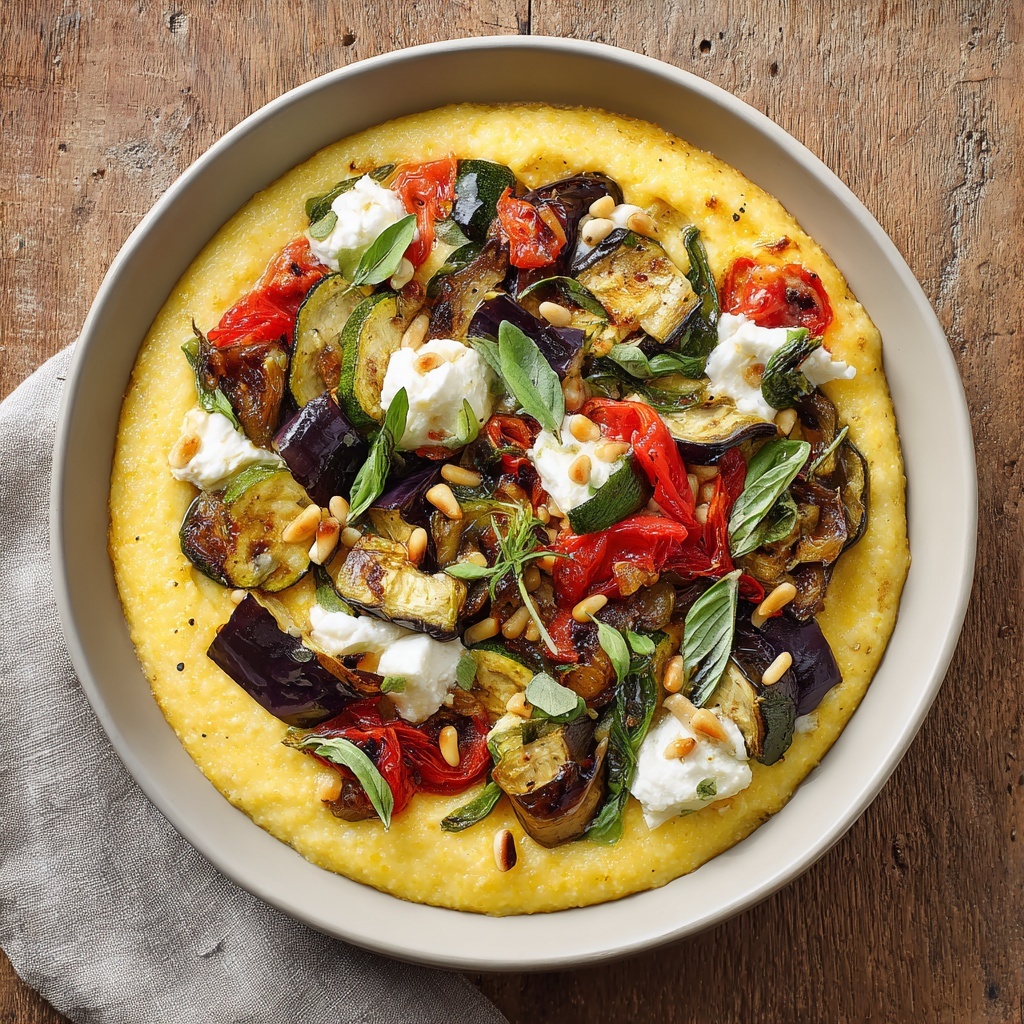 Roasted Ratatouille with Creamy Goat Cheese Polenta Recipe - Recipe Image
