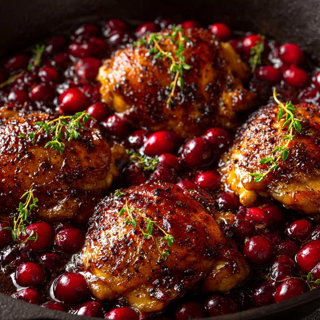 Cranberry-Maple Glazed Chicken Thighs Recipe - Recipe Image