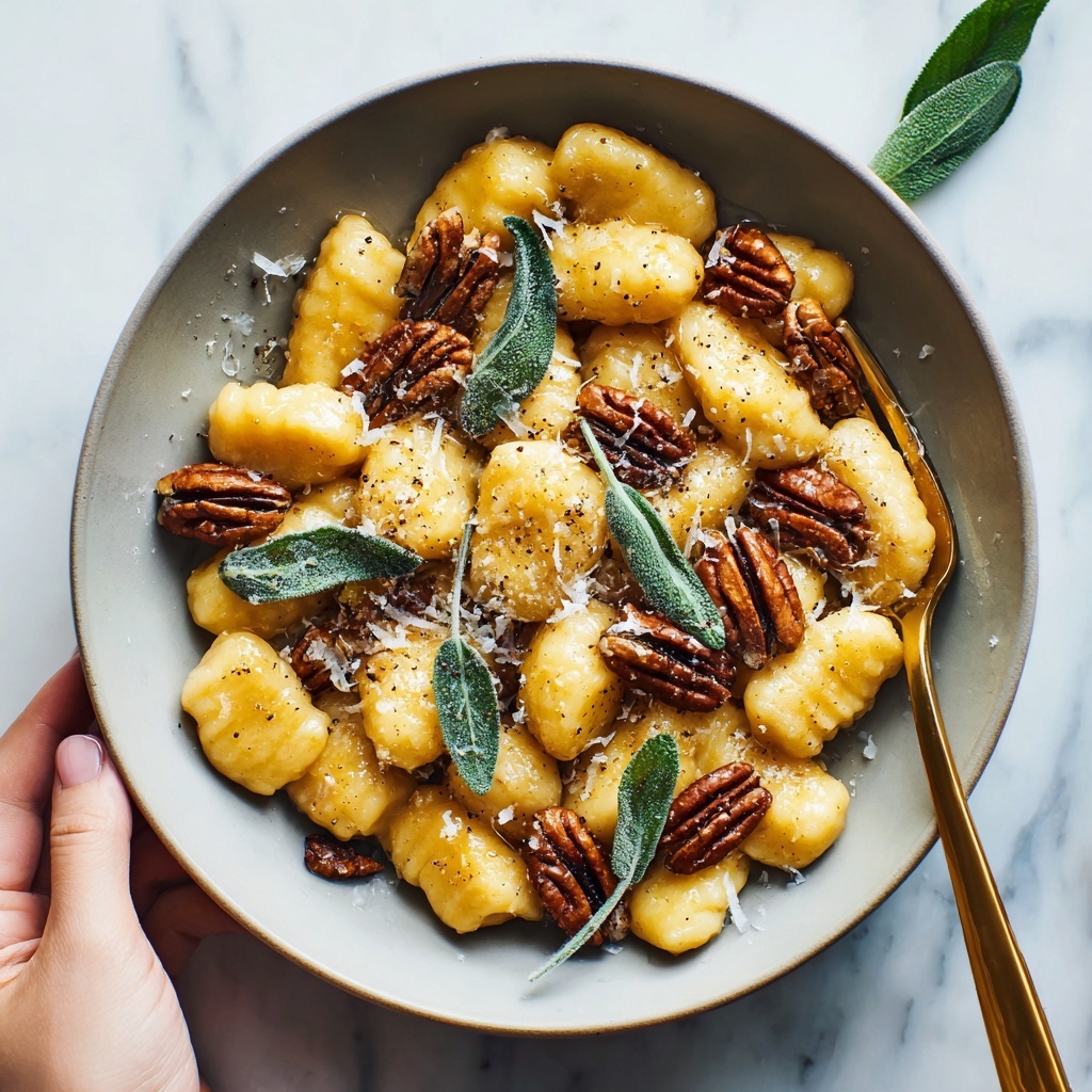 Butternut Squash Gnocchi with Brown Butter Sage Pecan Sauce Recipe - Recipe Image