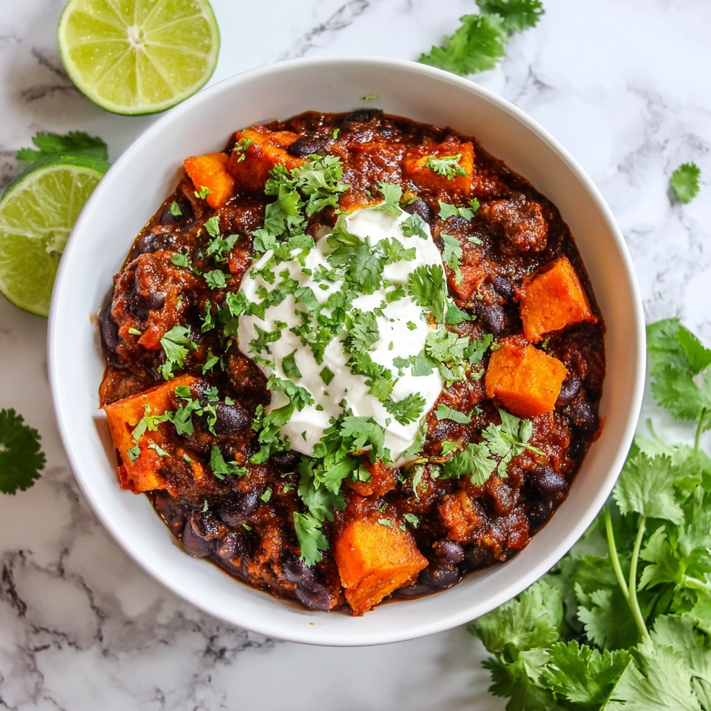 Slow Cooker Sweet Potato Black Bean Chili Recipe - Recipe Image