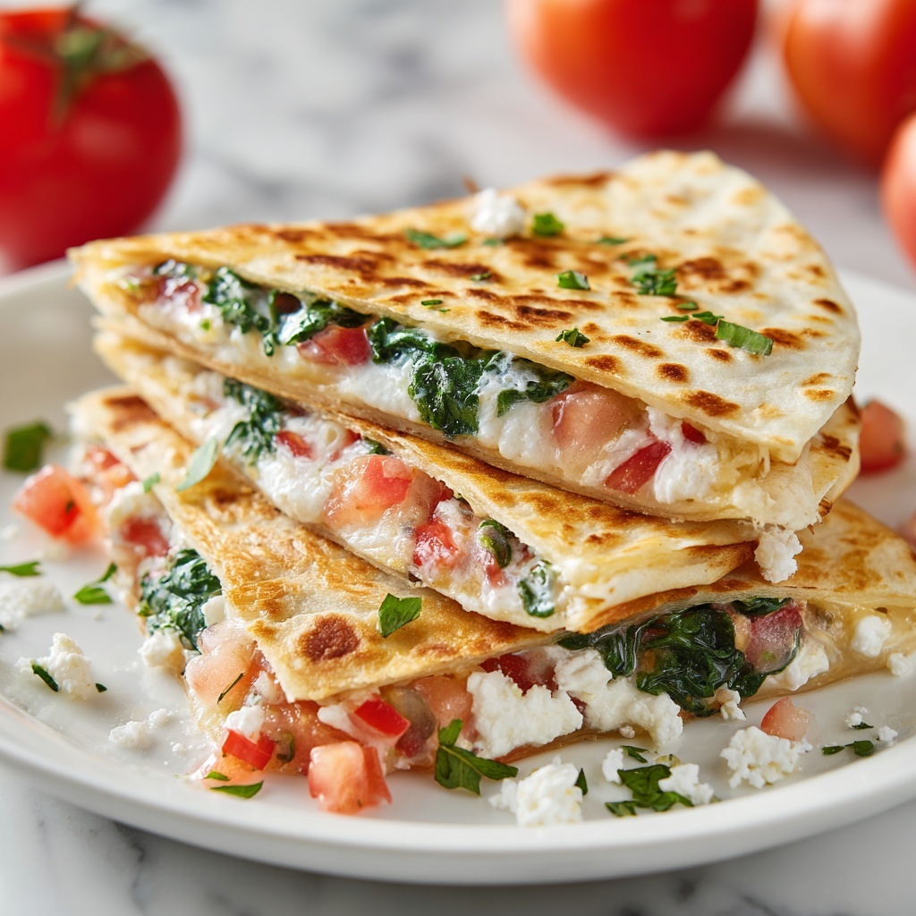 Spinach and Feta Quesadillas Recipe - Recipe Image