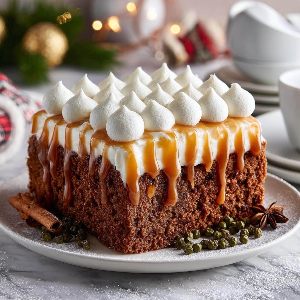 Gingerbread Poke Cake with Cream Cheese Frosting Recipe - Recipe Image