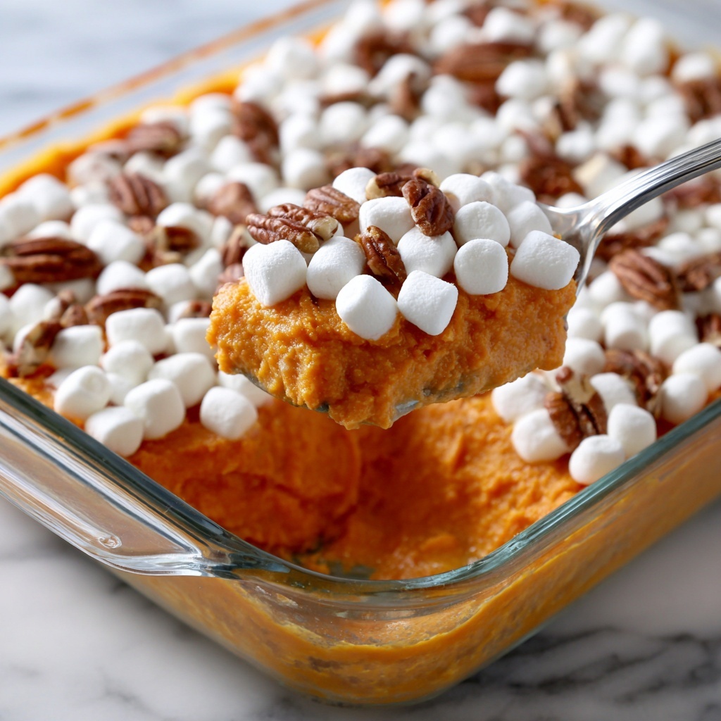 Sweet Potato Casserole with Marshmallows and Pecans Recipe - Recipe Image