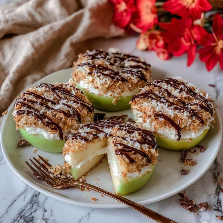 Samoa Apple Slices: Fried Apples with Caramel, Coconut, and Chocolate Recipe