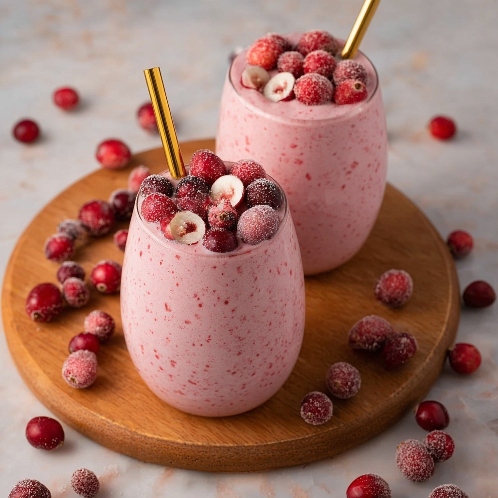Cranberry Smoothie with Banana, Spices, and Greek Yogurt Recipe - Recipe Image
