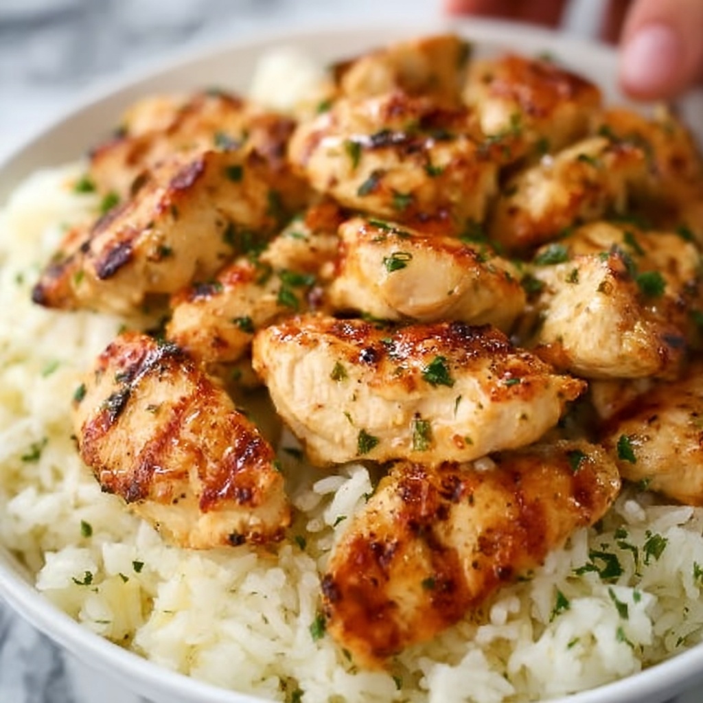 Chicken Scampi with Garlic Parmesan Rice Recipe - Recipe Image