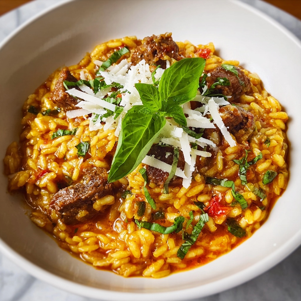 Beef Orzo with Tomato Cream Sauce Recipe - Recipe Image