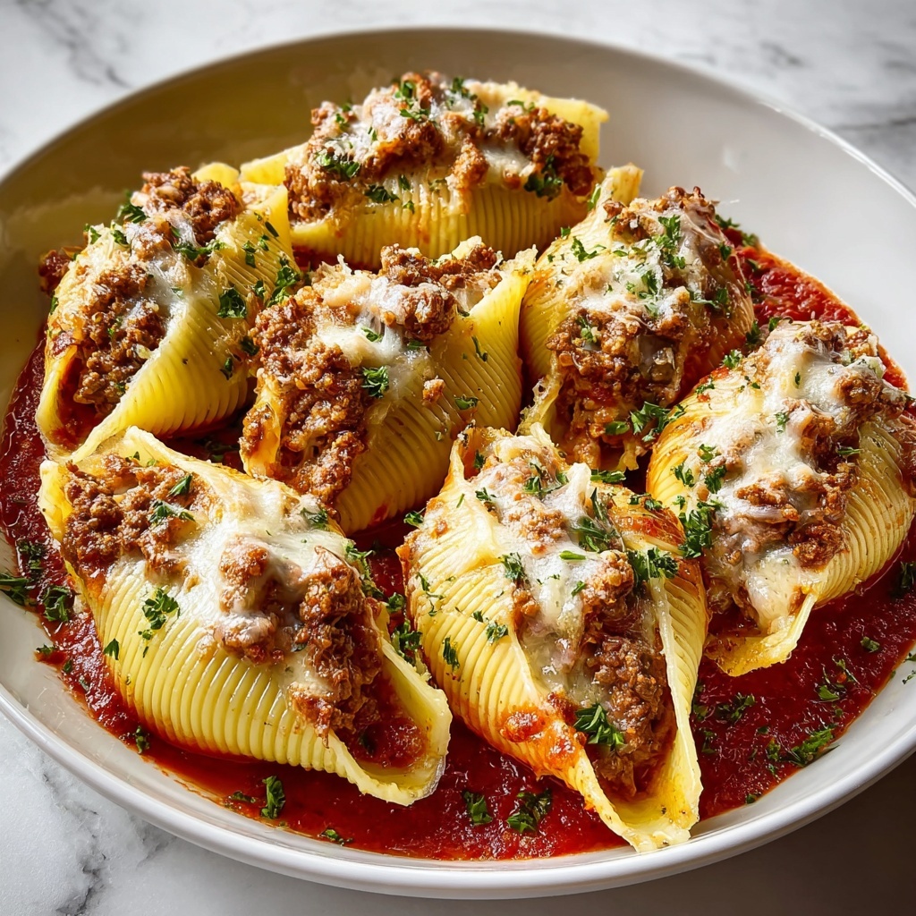 Beef-Stuffed Shells with Creamy Ricotta Filling Recipe - Recipe Image