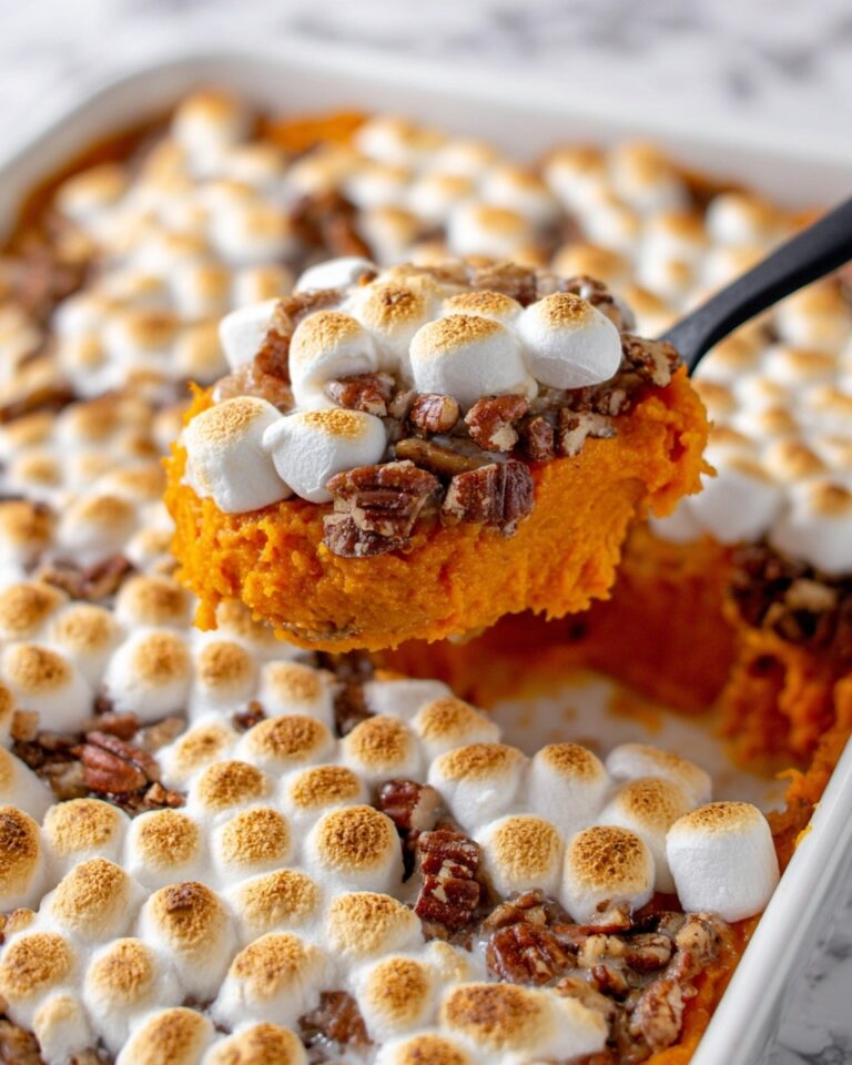 Classic Sweet Potato Casserole with Pecans and Marshmallows Recipe