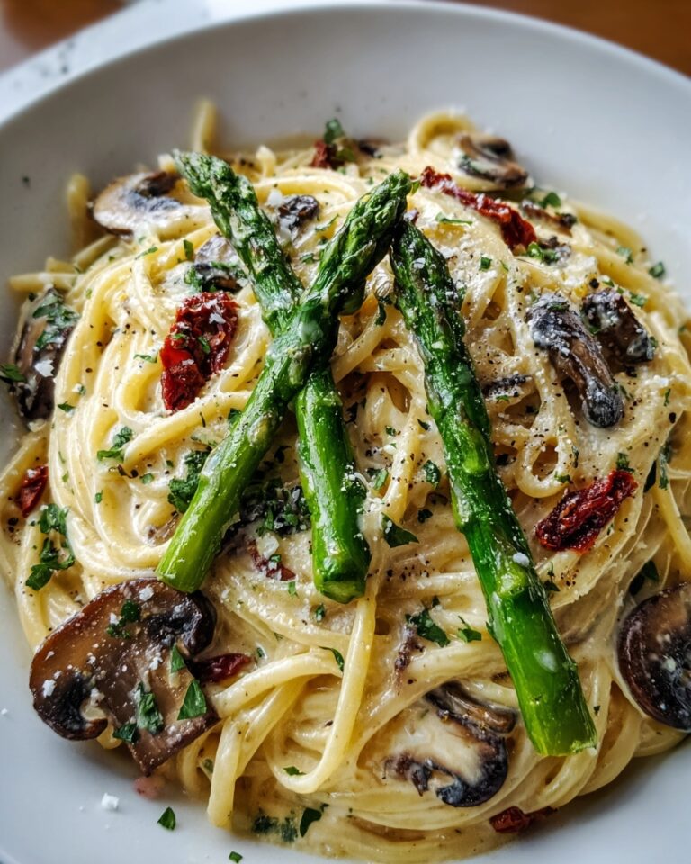 Roasted Asparagus and Mushroom Carbonara Recipe