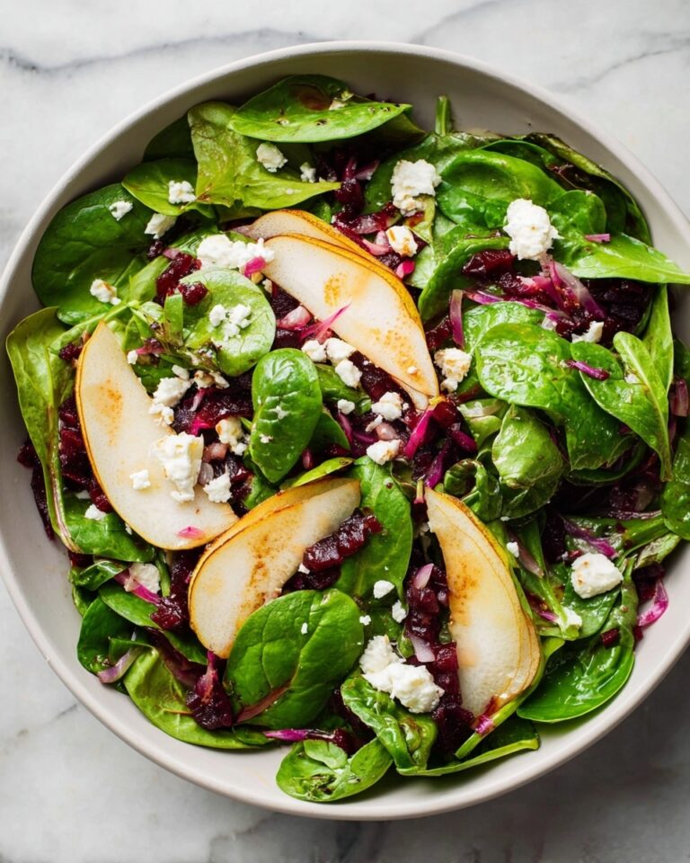 Beet and Spinach Salad with Pears and Goat Cheese Recipe