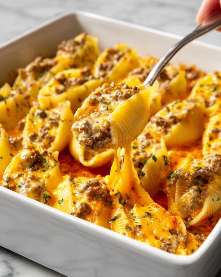 Cheesy Beef Stuffed Shells Recipe