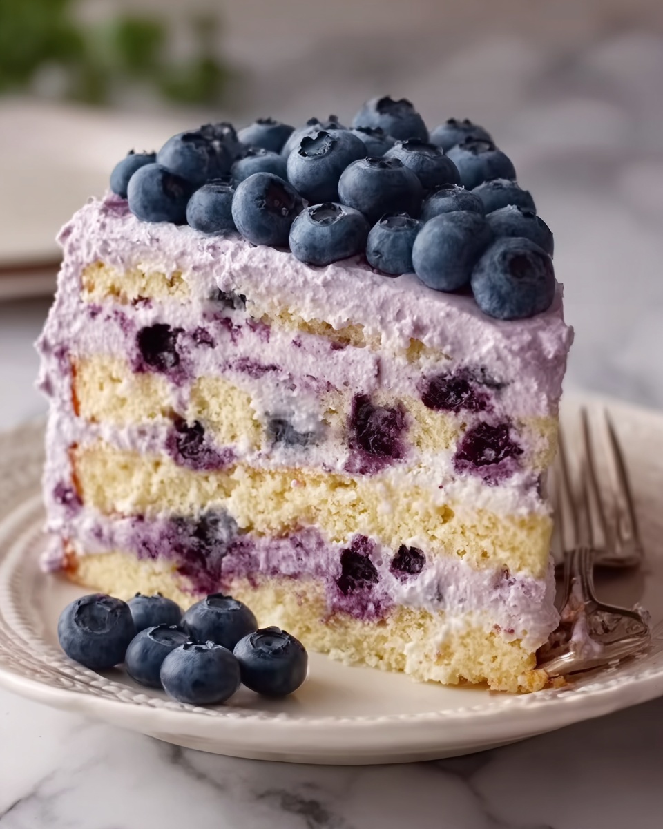 Blueberry Cream Cake Recipe - Recipe Image