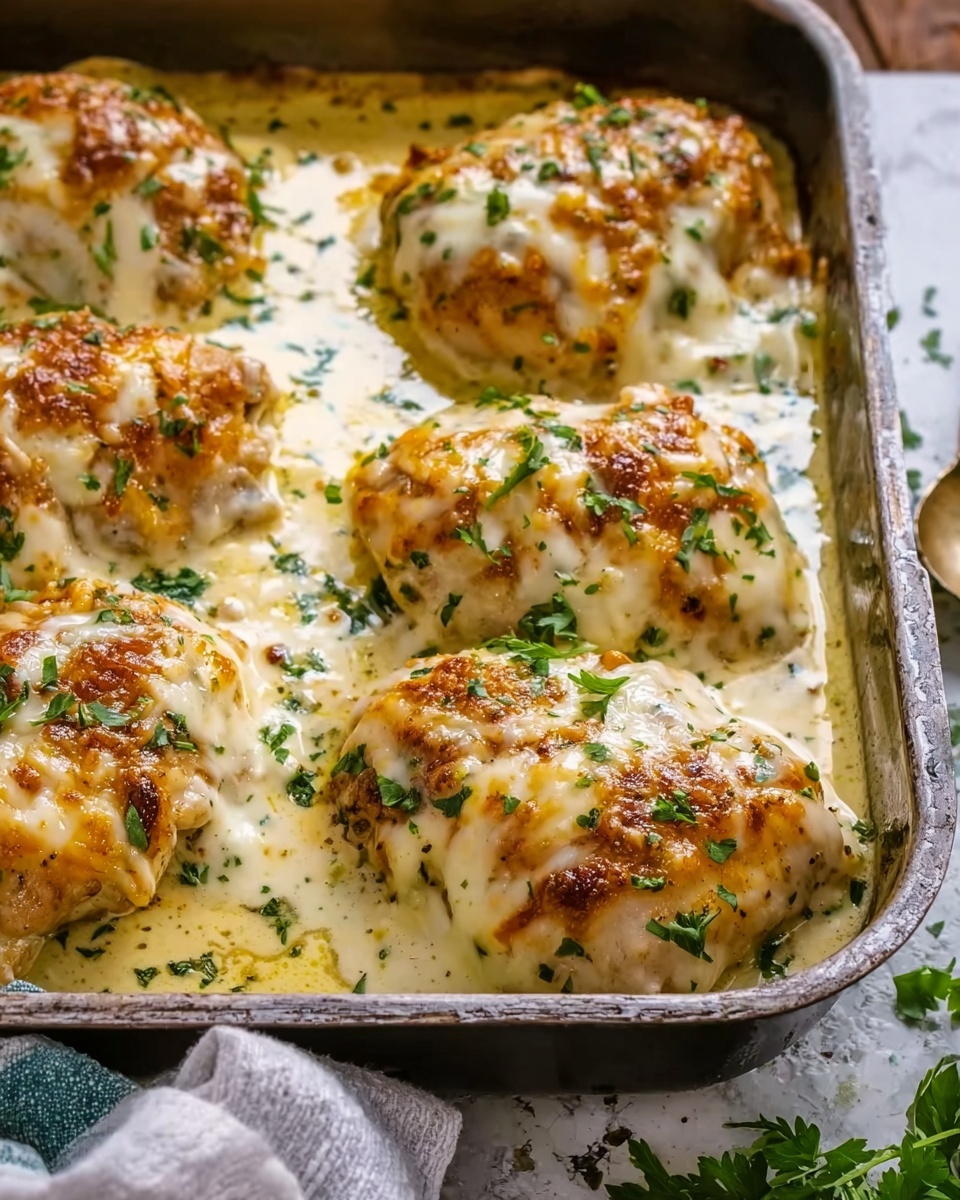 Rich & Comforting Smothered Cheesy Sour Cream Chicken Recipe - Recipe Image