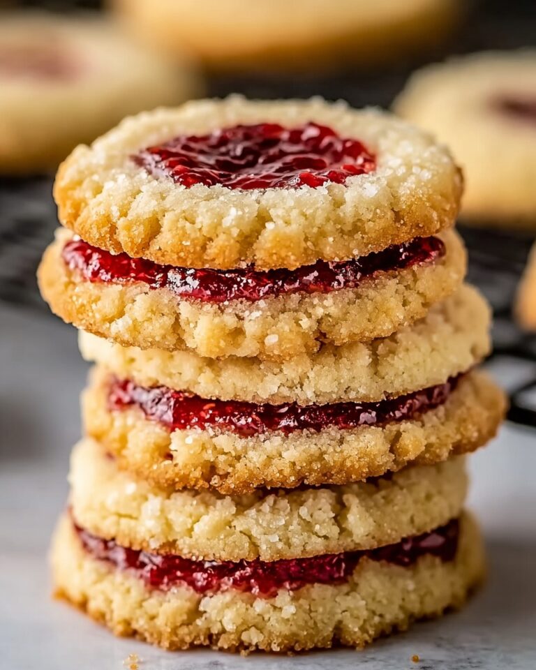 Soft & Buttery Raspberry Crumble Cookies with Jam Filling Recipe