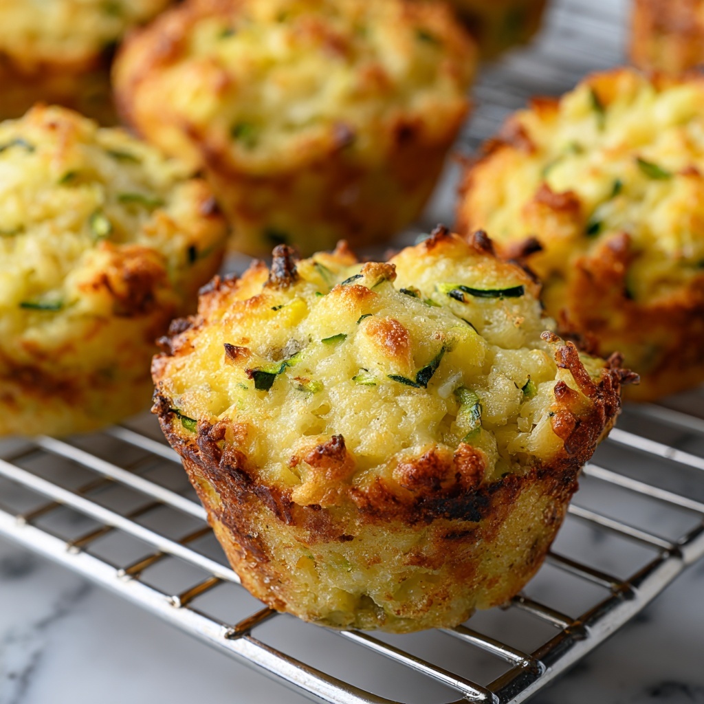 Crispy Parmesan Zucchini Potato Muffins Recipe - Recipe Image