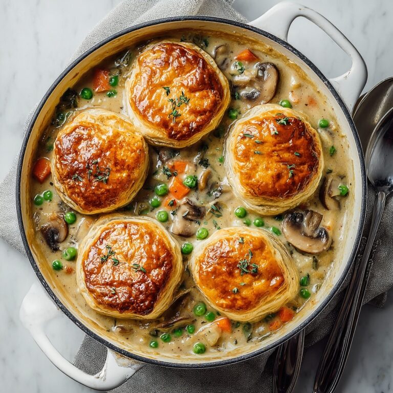 Creamy Vegetable Pot Pie with Puff Pastry Crust Recipe