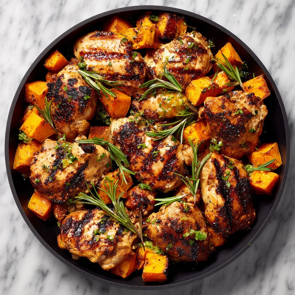 One-Pan Chicken and Sweet Potato Skillet Recipe - Recipe Image
