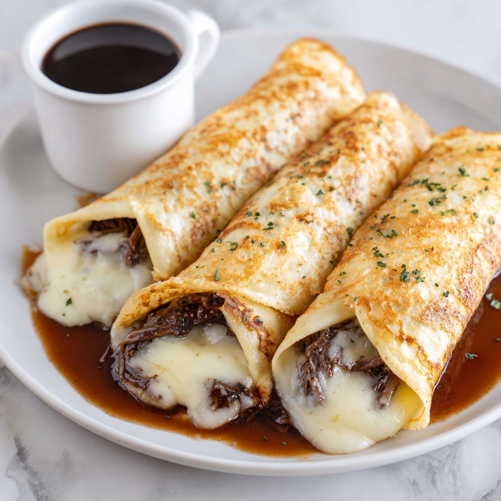 French Dip Tortilla Rollups: Easy Beefy Appetizer Recipe - Recipe Image