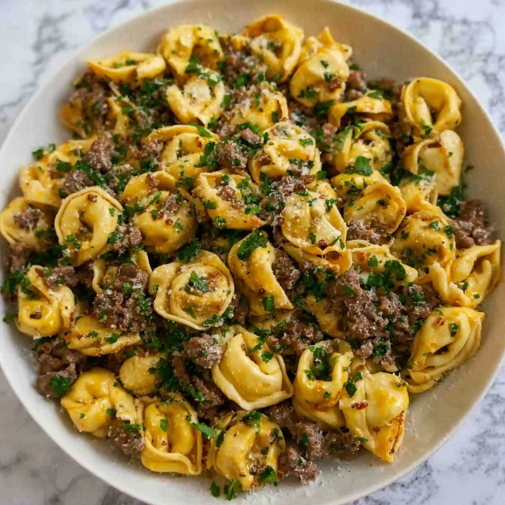 Garlic Butter Beef Tortellini Recipe - Recipe Image