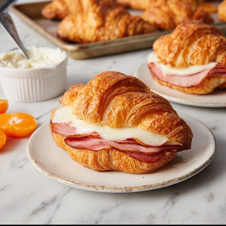 Baked Ham and Cheese Croissants Recipe
