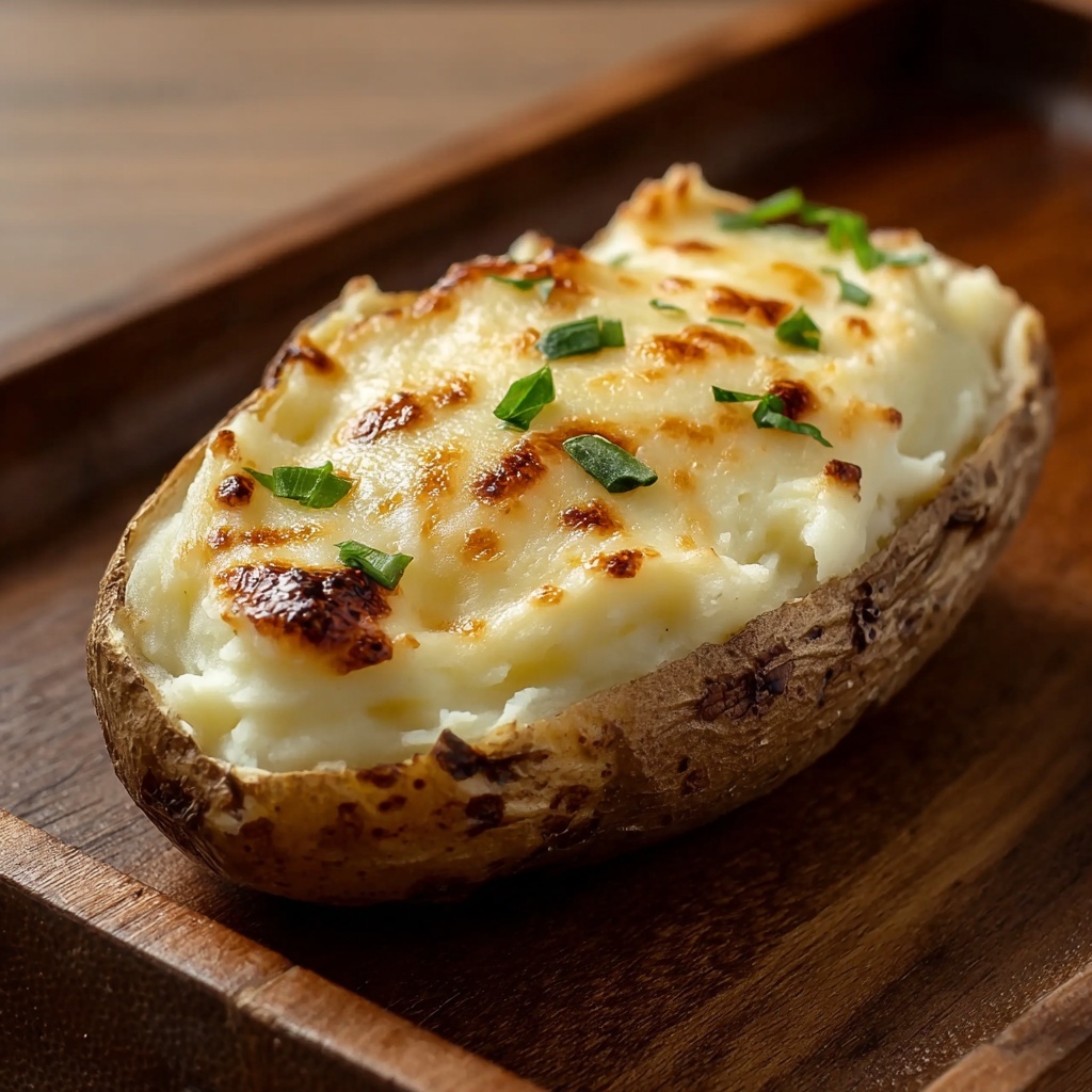 Twice-Baked Potatoes with Cheddar, Bacon, and Green Onions Recipe - Recipe Image