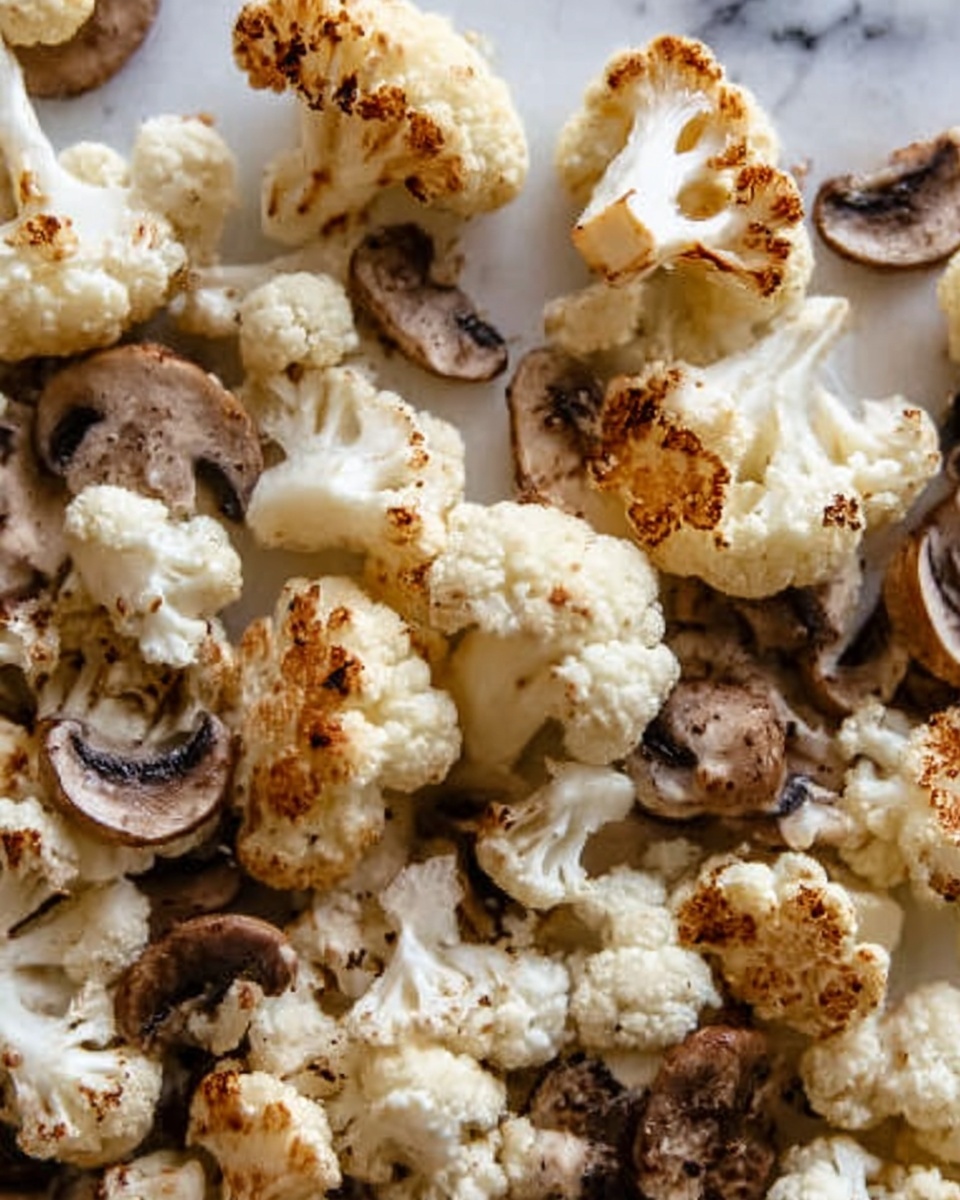 Garlicy Roasted Cauliflower & Mushrooms Recipe - Recipe Image