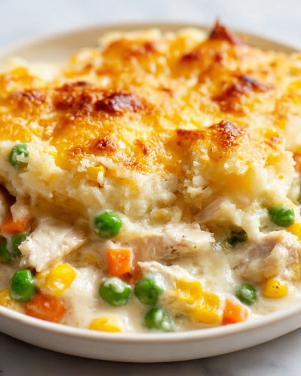 Easy Chicken Cobbler Dinner Casserole Recipe - Recipe Image
