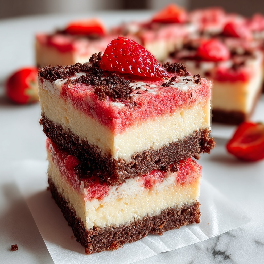 Strawberry Cheesecake Brownies Recipe - Recipe Image