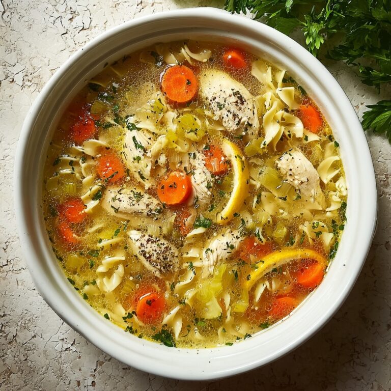 Homemade Chicken Soup with Noodles and Fresh Herbs Recipe