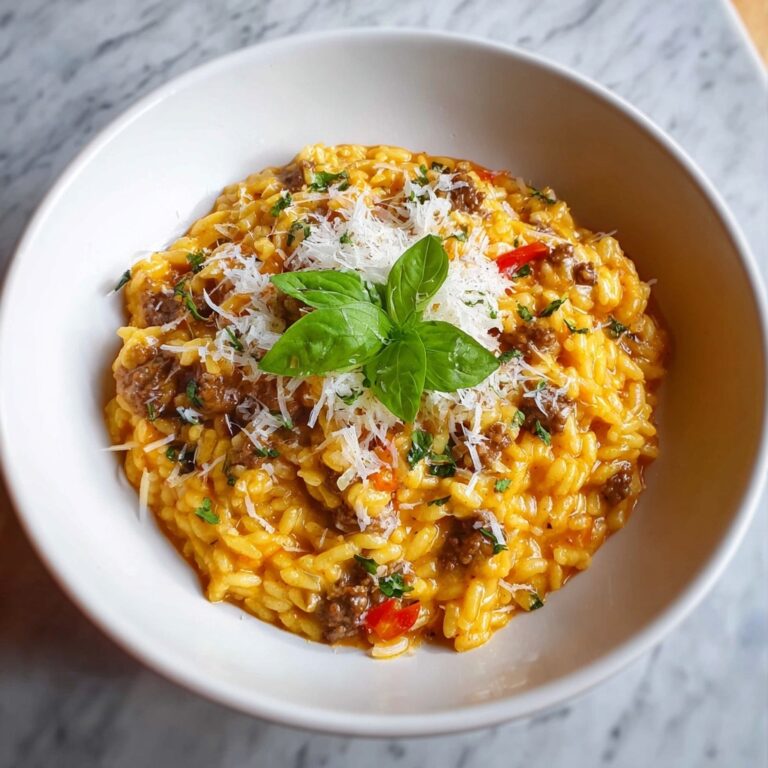 Beef Orzo with Tomato Cream Sauce Recipe