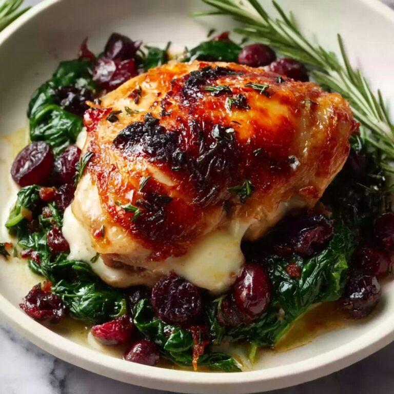 Chicken Stuffed with Brie, Spinach, and Cranberries Recipe